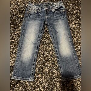 Miss Me Women's Faded Blue Capris